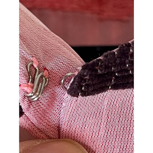 K Studio Textured Jacket 14 Pink Striped Floral Embroidery Resort Classic Preppy - Picture 5 of 15